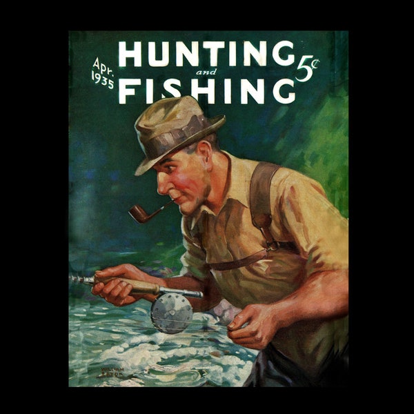 Vintage Hunting and Fishing Art Etsy