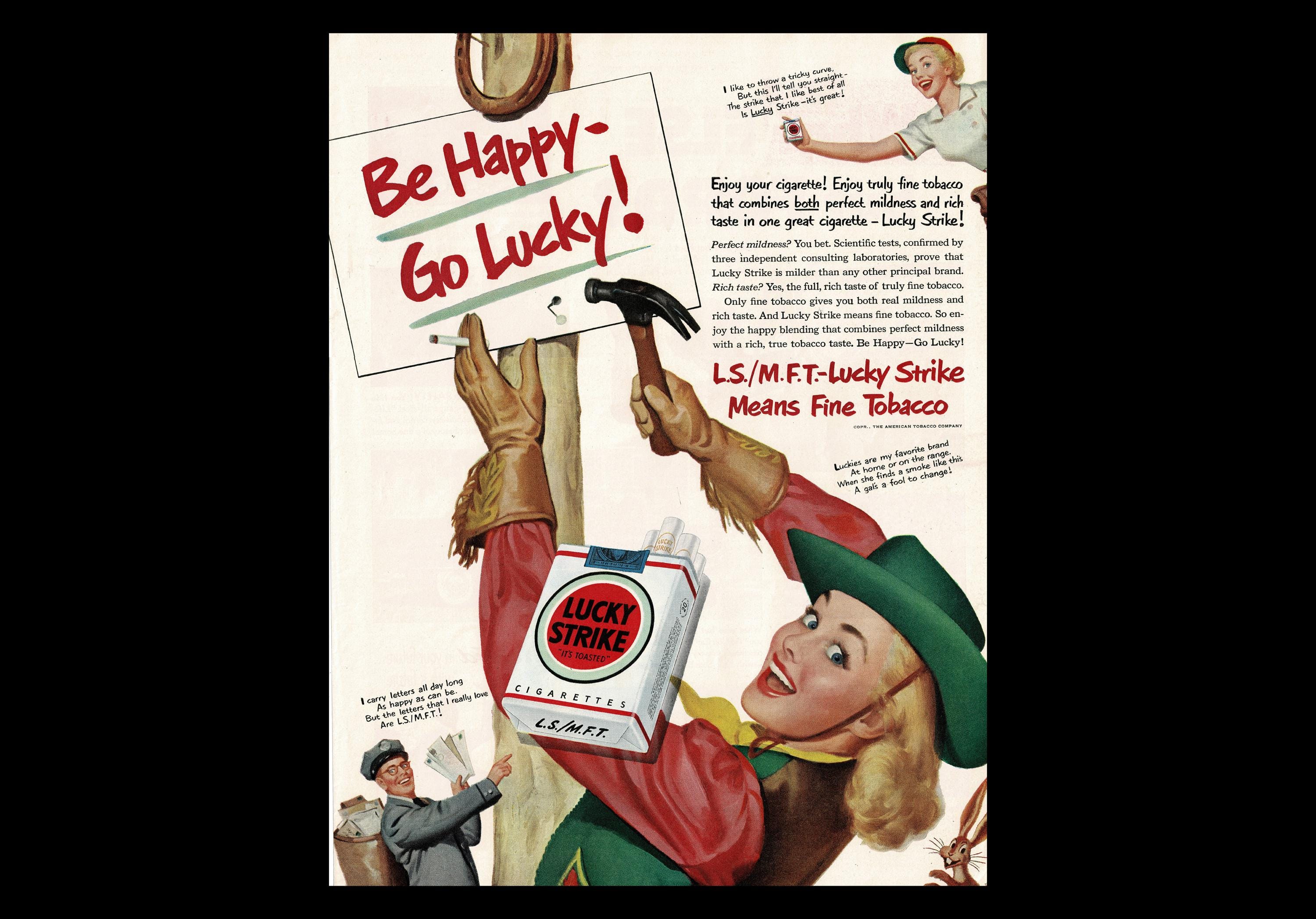 Posteur Vintage Publicitaire Lucky Strike Lady - Reproduction
