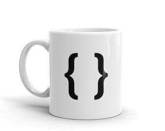 Back End Developer Mug / Funny Programming Gift For Programmers & Coders – "Code Brackets"