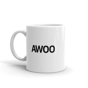 Funny Furry Mug, Cute Furry Fandom Gift, Anthro Fursona Mug, Anthropomorphism Gift - "Awoo"