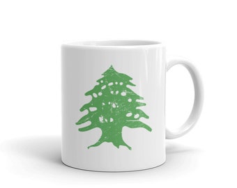 Lebanon Mug / Lebanese Flag Gift – Distressed Cedar Print