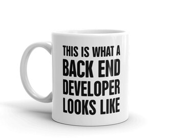 Caneca de desenvolvedor back-end/presente engraçado de programação para programadores e codificadores – "Parece"