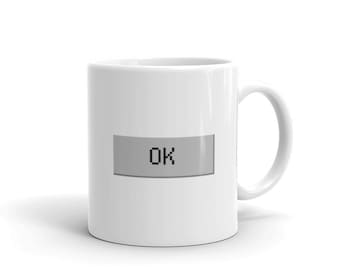 Kubek z napisem „Wsparcie techniczne IT” / prezent dla komputerowych nerdów dla techników i programistów – „Ok”