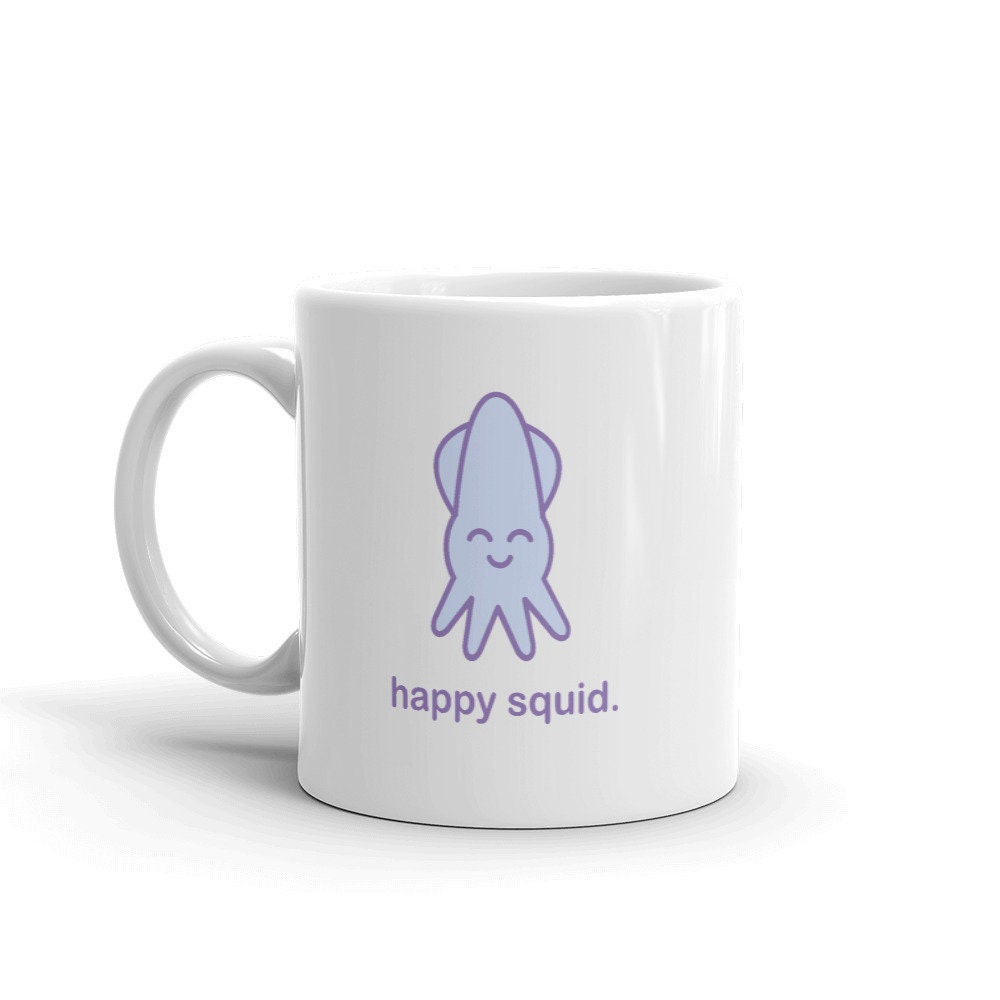 Kawaii Calamari Tazza, Tazza Carino, Divertente Accessorio Kawaii, Carino Animale Calamari Regalo