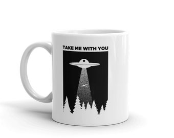 Area 51 Alien Mug, Funny UFO Mug, Science Fiction Extraterrestrial UFO Hunter Gift, Ayyy Lmao Mug