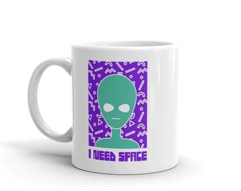 Introvert Alien Mug, Funny UFO Mug, Extraterrestrial UFO Hunter Gift, Ayyy Lmao Mug