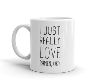 Cute Ramen Mug, Funny Ramen Gift, Anime Mug, Japanese Anime Gift, Ramen Noodles Mug