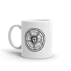 Luther Rose - Distressed Martin Luther Mug, Funny Lutheran Mug, Funny Lutheran Gift of The Protestant Reformation