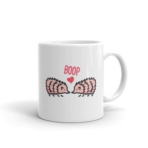 Cute Mug Valentine&#39;s Gift Idea / Funny Animal Mug / Funny Gift for Her / Hedgehog Mug – &quot;Boop&quot;