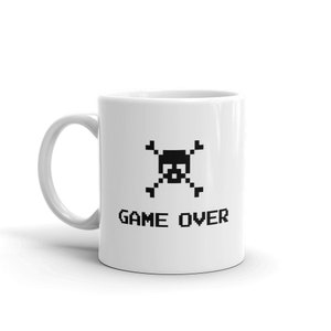 Retro Gamer Mug / Retro Video Game Gift / Gift For Video Game Collectors, Retro Gamers & Game Developers - &quot;Game Over&quot;