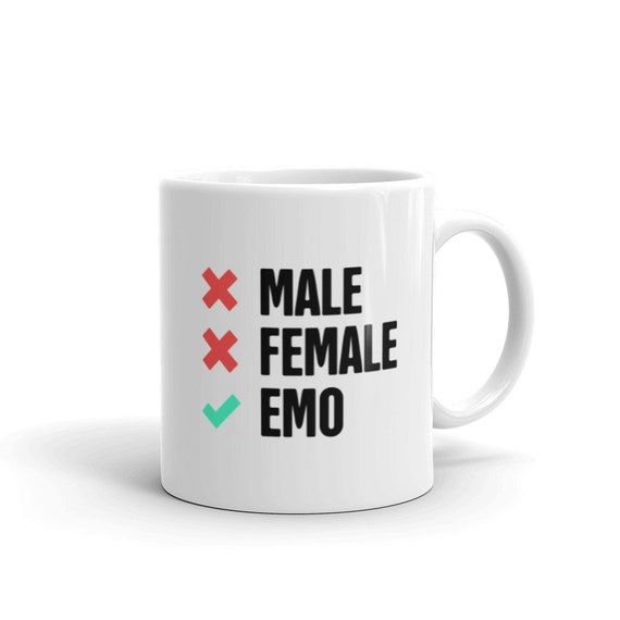 Emo Mug / Funny Emo Gift For Pop Punk, Hardcore, Post Punk, & Emocore  Musicians