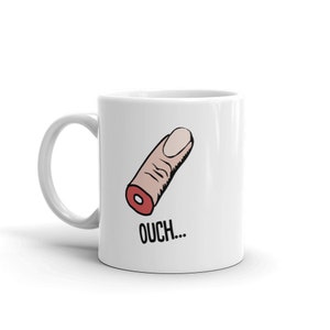 Funny Missing Finger Mug, Amputated Finger Gift, Finger Amputee Get Well Gift - &quot;Ouch&quot;