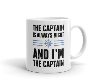 Boat Captain Mug / Funny Pontoon Captain Gift for Sailers & Sailing Enthusiasts – Distressed Print