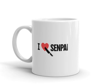 Senpai Yandere Mug, Funny Anime Gift, Waifu Yandere Gift, Creepy Japanese Anime & Manga Mug