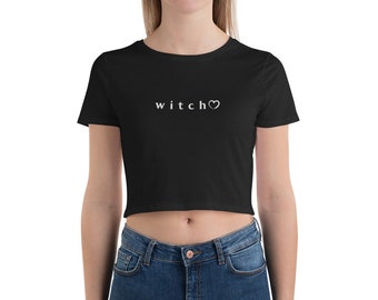 Cute Witch Women’s Crop Tee Witch Shirt, Funny Witch Shirt, Witch Gift, Halloween Shirt, Sweet Witch, Witch Tee, Goth T Shirt, Halloween Tee