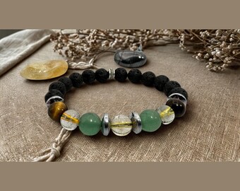 Pulsera de piedras preciosas de abundancia y prosperidad: manifieste riqueza, éxito y buena suerte: regalo de energía curativa
