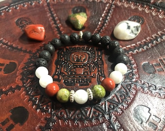 Healthy Pregnancy Bracelet Gift for Mother Baby Shower Gifts Crystal Healing Jewelry Gemstone Beaded Moonstone Jasper Unakite Expecting Mom