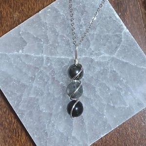 TRIPLE PROTECTION necklace COPPER wire wrapped pendant empath support repel negativity amulet handmade gift for empath obsidian labradorite hematite