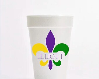 Mardi Gras Custom Foam Cups, Personalized Party Favors, Mardi Gras Party Favors, Let The Good Times Roll, NOLA, Mardi Gras