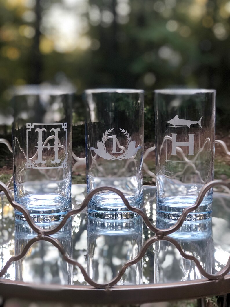 Personalized Etched Highball Glassesset of 4 Etsy