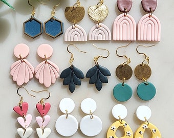 Minimalist Polymer Clay Earrings, Dangle And Drop Earrings, Statement Jewelry