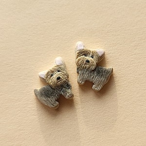 Yorkie Stud Earrings • Yorkshire Terrier Gifts • Polymer Clay Jewelry