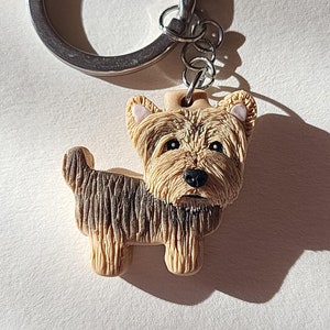 Joli porte-clés Yorkie, porte-clés Yorkshire Terrier, cadeaux de Noël uniques pour les amateurs de Yorkie, bas de Noël