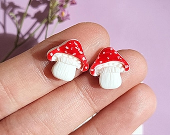 Mushroom Earrings • Cottagecore Jewelry • Forest Jewellery • Statement Earrings • Whimsical And Fun • Mushroom Lover Gift For Women