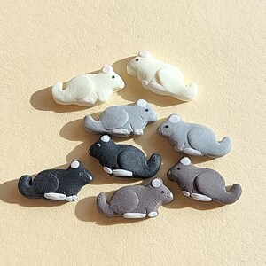 Chinchilla Stud Earrings, Cute Rodent Gift, Polymer Clay Jewelry , Birthday Present