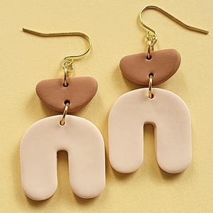 Fimo Ohrringe | Minimalist Ohrringe Neutral Farbe | Handmade Schmuck