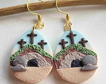 Die Auferstehungs-Ohringe • Handgemachter Polymer Clay Osterschmuck