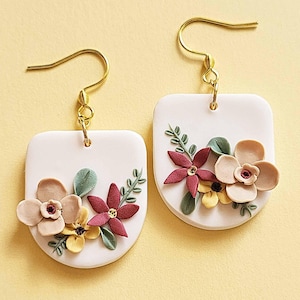ISELLE | Polymer Clay Flower Earrings | Wedding Earrings | Jewelry Gift For Her