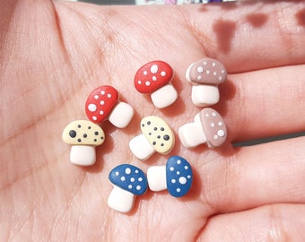 Tiny Mushroom Stud Earrings Fairy Forest Polymer Clay Earrings Cottagecore Jewelry Gift For Women