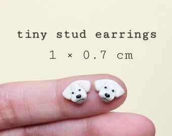 Tiny Labrador Stud Earrings, Cute Labrador Gift, Polymer Clay Earrings, Dog Lover Gift