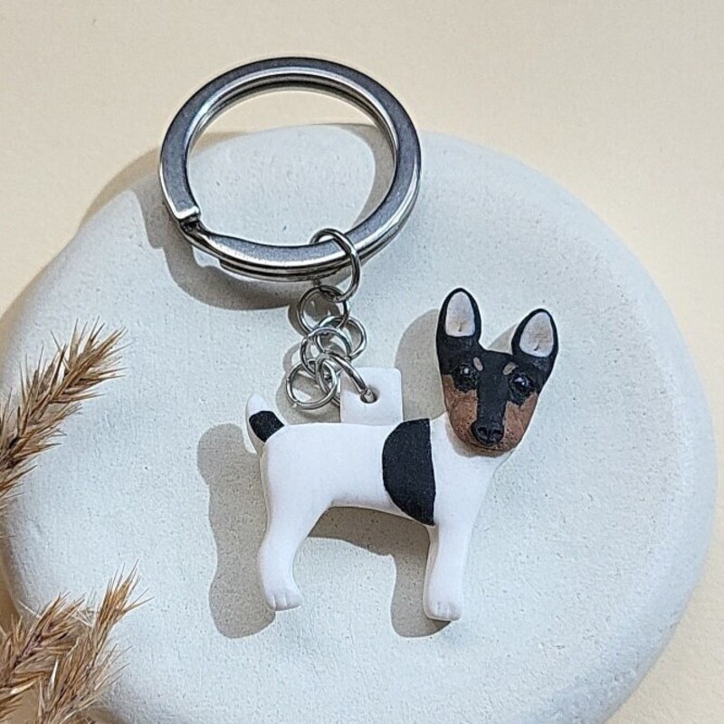Wire Fox Terrier Made In U.K Artistic Style Dog Key Ring - Foto 6
