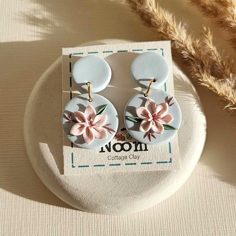 Boho flower earrings for women