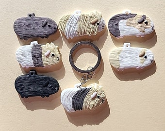 Cute Guinea Pig Keychain, Guinea Pig Gifts Idea, Polymer Clay Keyring, Christmas Gifts Under 25