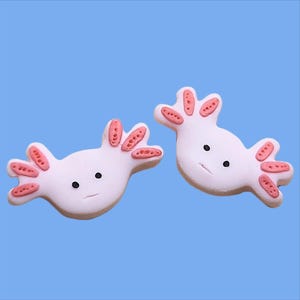 Axolotl Stud Earrings, Cute Ocean Creature Jewelry, Axolotl Gifts For Her