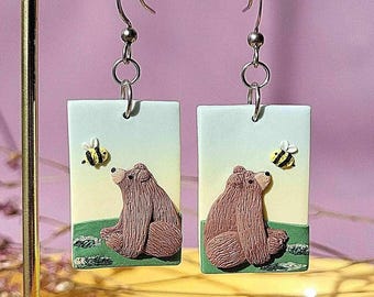 Grizzly Bear Earrings | Cute Bear Gifts For Her
