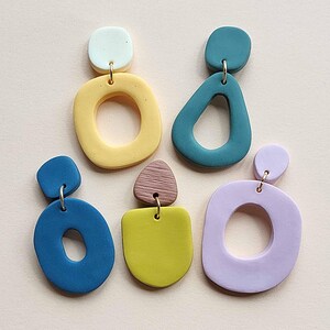Modern Minimalist Polymer Clay Earrings | Handmade Jewelry