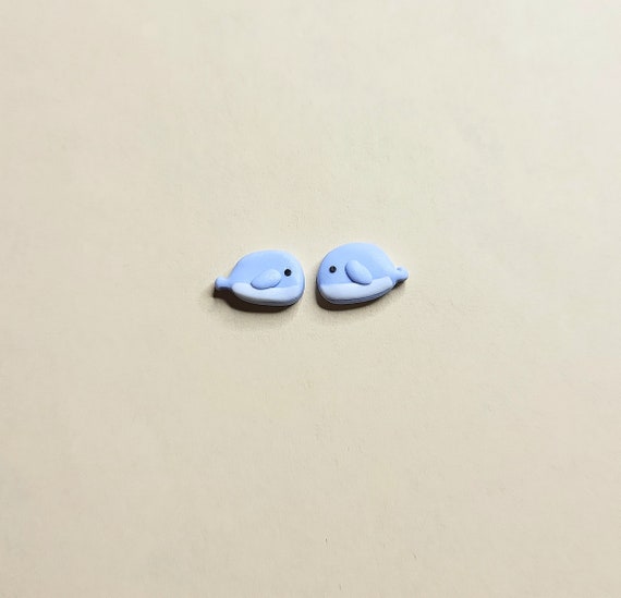 Cute Whale Stud Earrings, Ocean Creature Earrings, Polymer Clay Jewelry Gift For Girl