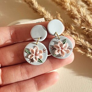 Flower clay earrings