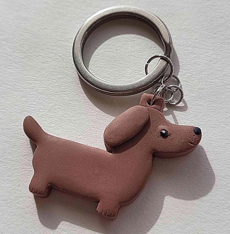 Dachshund Keychain, weiner dog presents, sausage dog gifts image 7