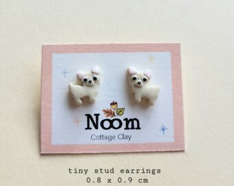 Tiny Chihuahua Stud Earrings, Custom Dog Earrings, Clay Earrings, Handmade Jewelry, Cute Chihuahua Gift Ideas