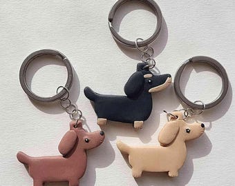 Dachshund Keychain, weiner dog presents, sausage dog gifts