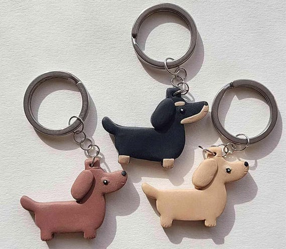Dachshund Keychain, weiner dog presents, sausage dog gifts