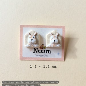 Påskhareörhängen, Kaninörhängen, Anpassade Hareörhängen, Handgjorda Polymer Clay Smycken, Personlig Gåva Till Henne