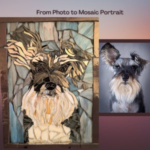 Wall Art Mosaic Pet Portraits | Stained Glass Mosaic | Custom Pet Art | Pet Memorial Gifts