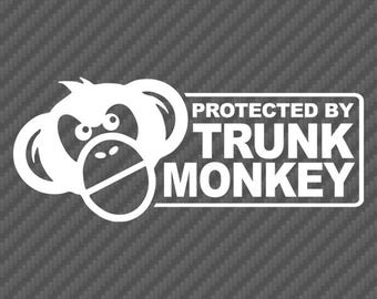 Trunk Monkey Funny Automotive Show auto/vrachtwagen/SUV vinyl sticker sticker V2 - kleur/maat kiezen