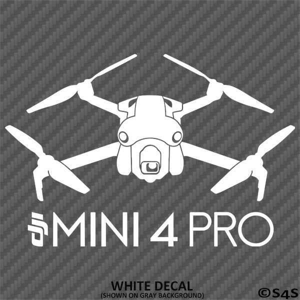 DJI Mini 4 Pro Silhouette Drone Quadcopter UAS UAV Vinyl Decal - Choose Color